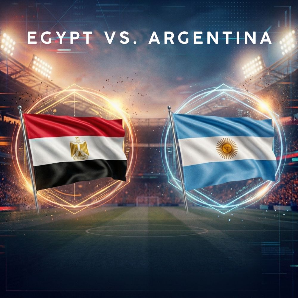 Egypt and Argentina flags over a football stadium background for Monday Inspiration blog post
